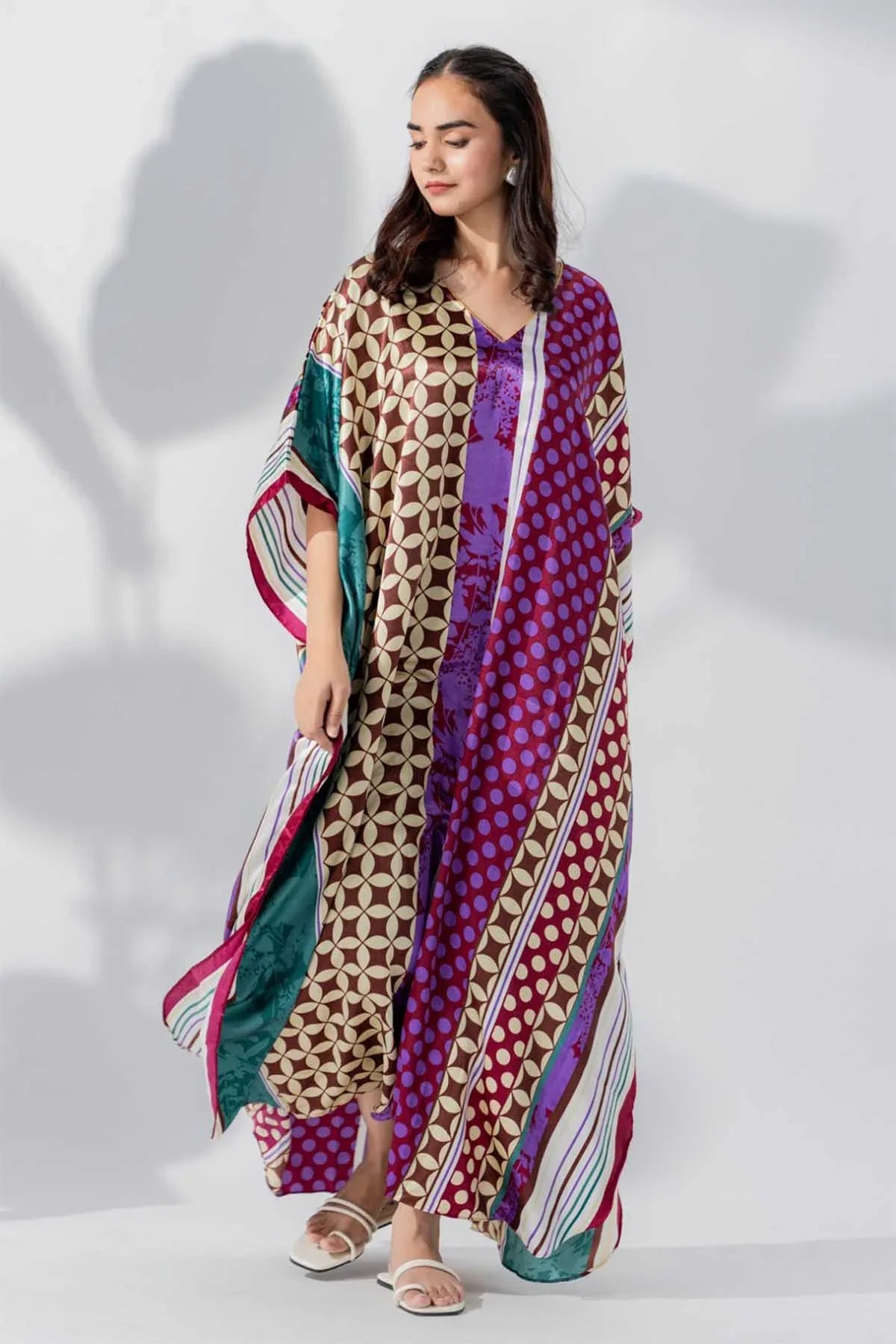 Blush Hand-Painted Embroidered Kaftan