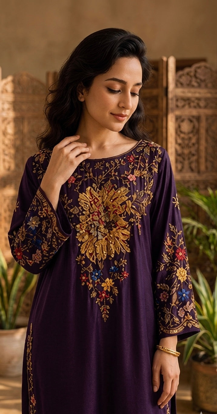Banafsha — Embroidered pure silk