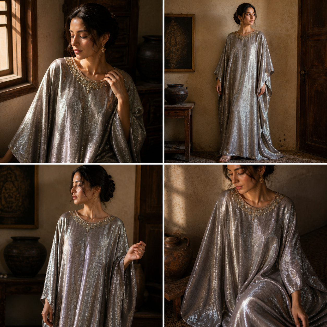 Silver Shimmer Kaftan